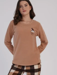 Vienetta Fleece Γυναικείο Χειμερινό Σετ Πιτζάμας 161924-0002