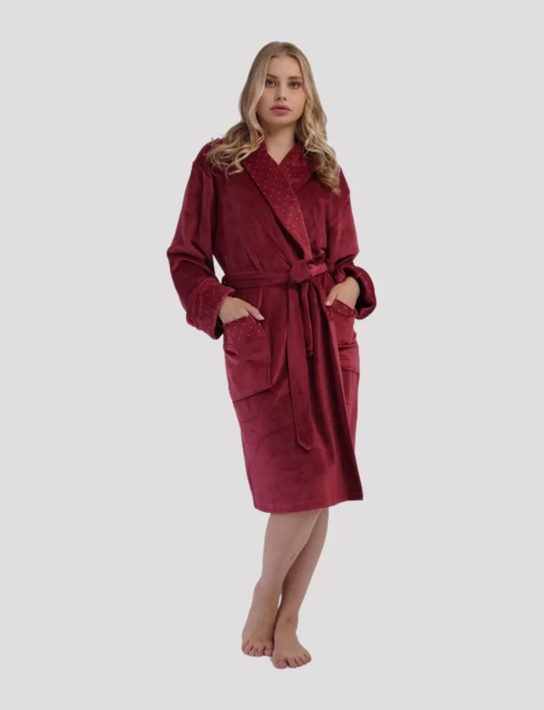 Vienetta Plus Size Γυναικεία Χειμερινή Βελουτέ Ρόμπα 161957-0002