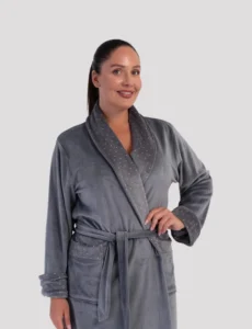 Vienetta Plus Size Γυναικεία Χειμερινή Βελουτέ Ρόμπα 161963-0002